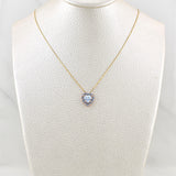 Venetian Chain Set + Moissanite Heart Halo Pendant 1 ct / 2.3g / 18 in Two-Tone Yellow Rose Gold 18K