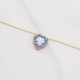 Venetian Chain Set + Moissanite Heart Halo Pendant 1 ct / 2.3g / 18 in Two-Tone Yellow Rose Gold 18K