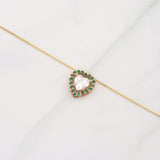 Venetian Chain Set + Heart Halo Moissanite Pendant 1 ct / 2.25g / 18 in Two Yellow Rose Gold 18K