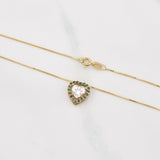 Venetian Chain Set + Heart Halo Moissanite Pendant 1 ct / 2.25g / 18 in Two Yellow Rose Gold 18K