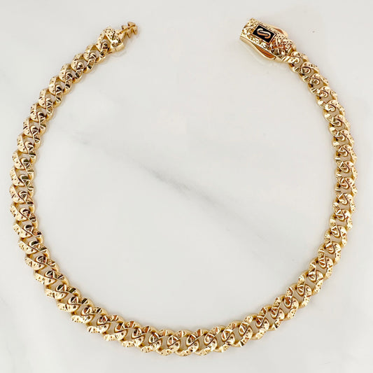 Cuban Links Bracelet Infinity 6.55gr / 7.2in / 18K Gold +4$