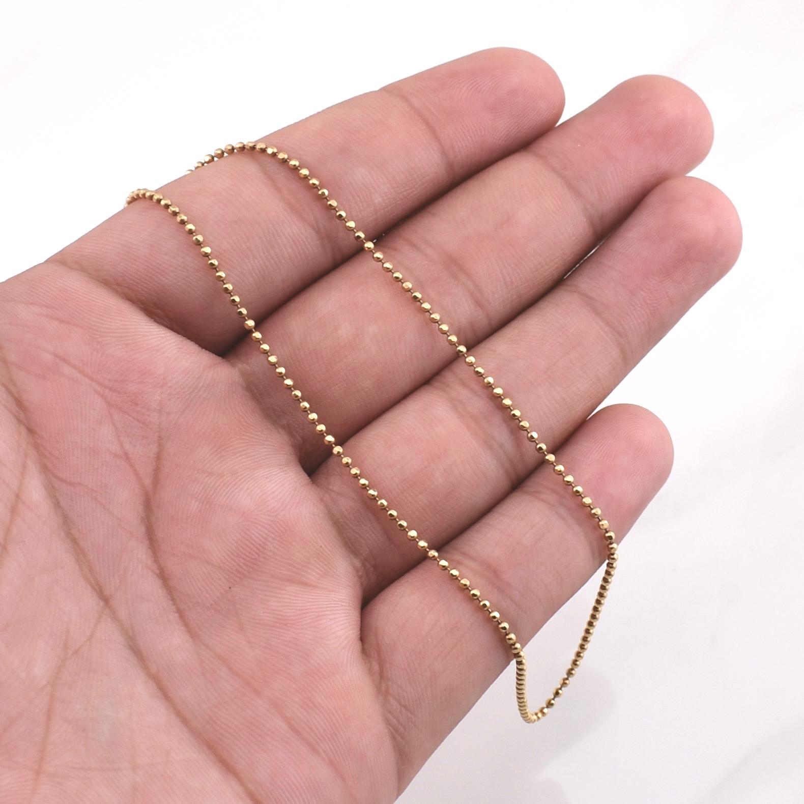 Military Chain 4.95gr / 19.7in / 1.15mm Diamond Cut 18K Gold +3 !