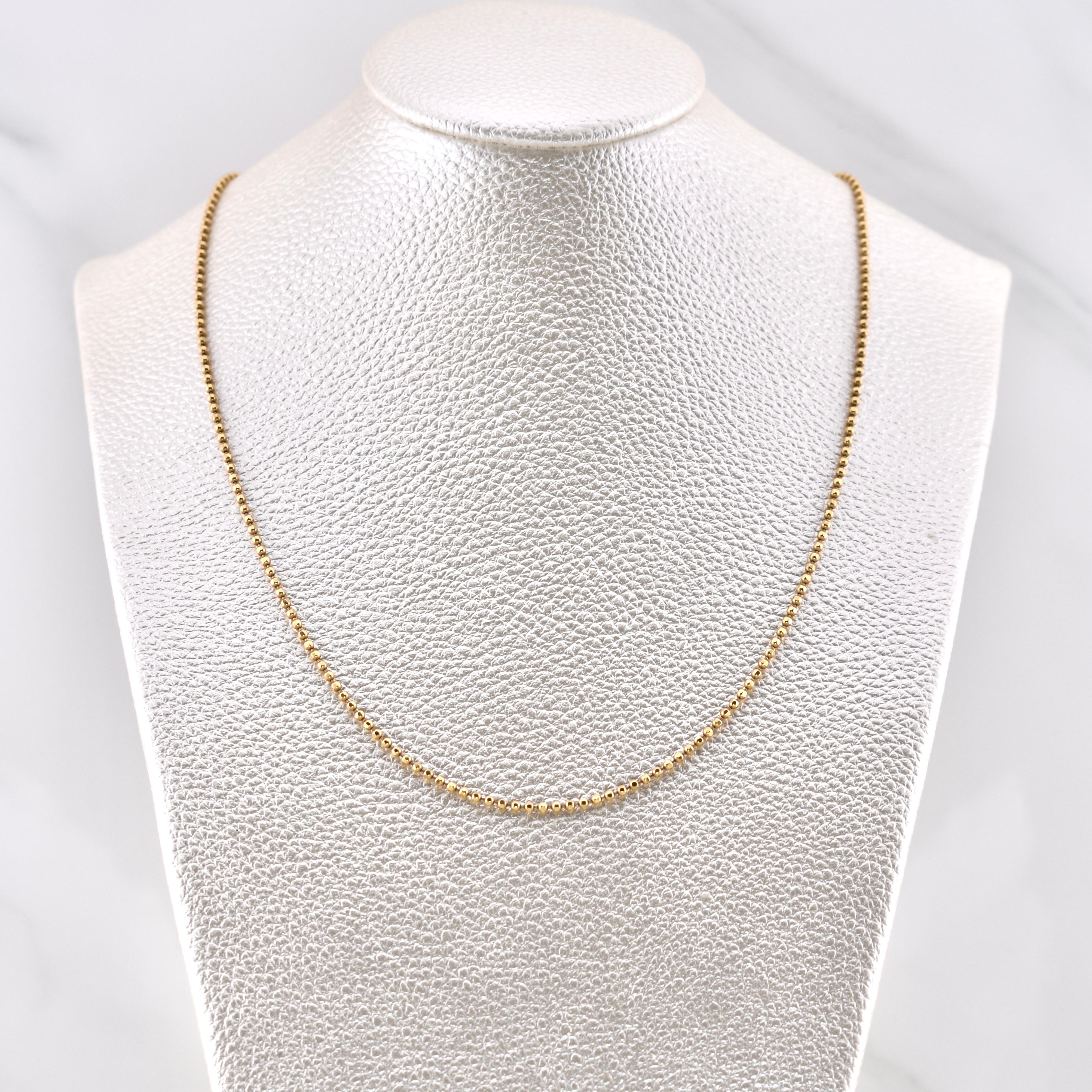 Military Chain 4.95gr / 19.7in / 1.15mm Diamond Cut 18K Gold +3 !