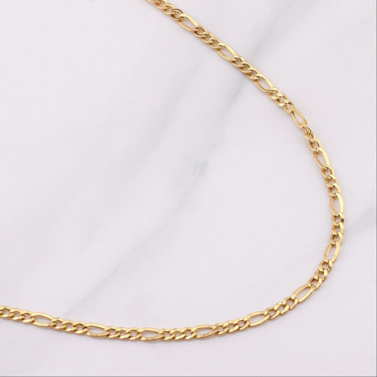 Cadena Figaro 2.8gr / 23 1/2 in / Oro Amarillo +1 18K !