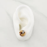Topos Helice Semi Diamantado 1.8gr / 12.8mm Tres Oros +4 18K !