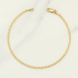 Pulso Plano 1.4gr / 7 1/4 in / 2.18mm Tres Oros +3 18K !