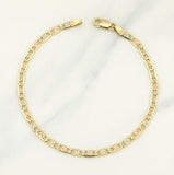 Pulso Plano 4.25gr / 7 3/4 in / 3.26mm Tres Oros +3 18K !