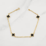 Pulso Trebol Aro Seguido 2.55gr / 7 1/2 in / 1.75mm Oro Amarillo Nac.Esp. 18K !