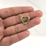 Dije Corazon Esmeraldas 35pts 1.9gr / 1 in / Oro Amarillo 18K !