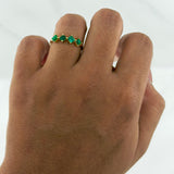 Anillo Cuarteto Esmeraldas 60pts 2.2gr / T7 1/4 / Oro Amarillo 18K !