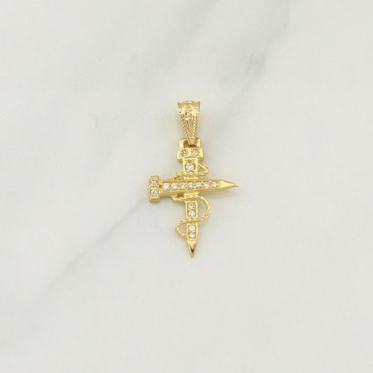 Dije Cruz Clavo 0.95gr / 1 in / Oro Amarillo 18K !