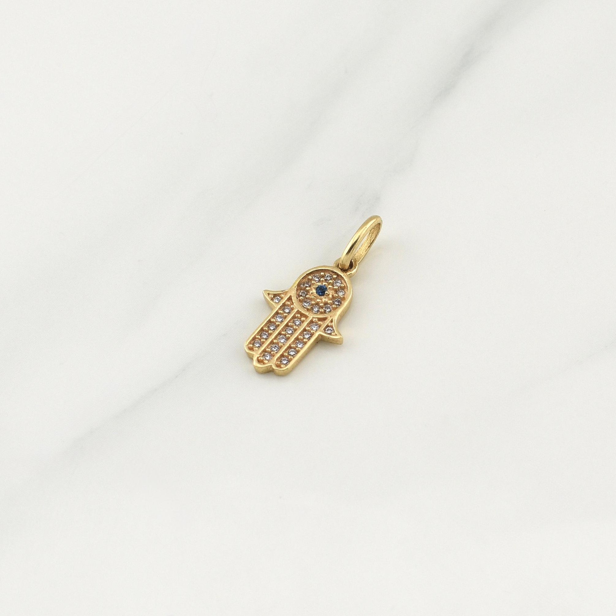 Dije Hamsa 1.5gr / 3/4 in / Oro Amarillo 18K !