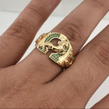 Anillo Caballo Herraduras 8.75gr / T10 3/4 / Oro Amarillo 18K !