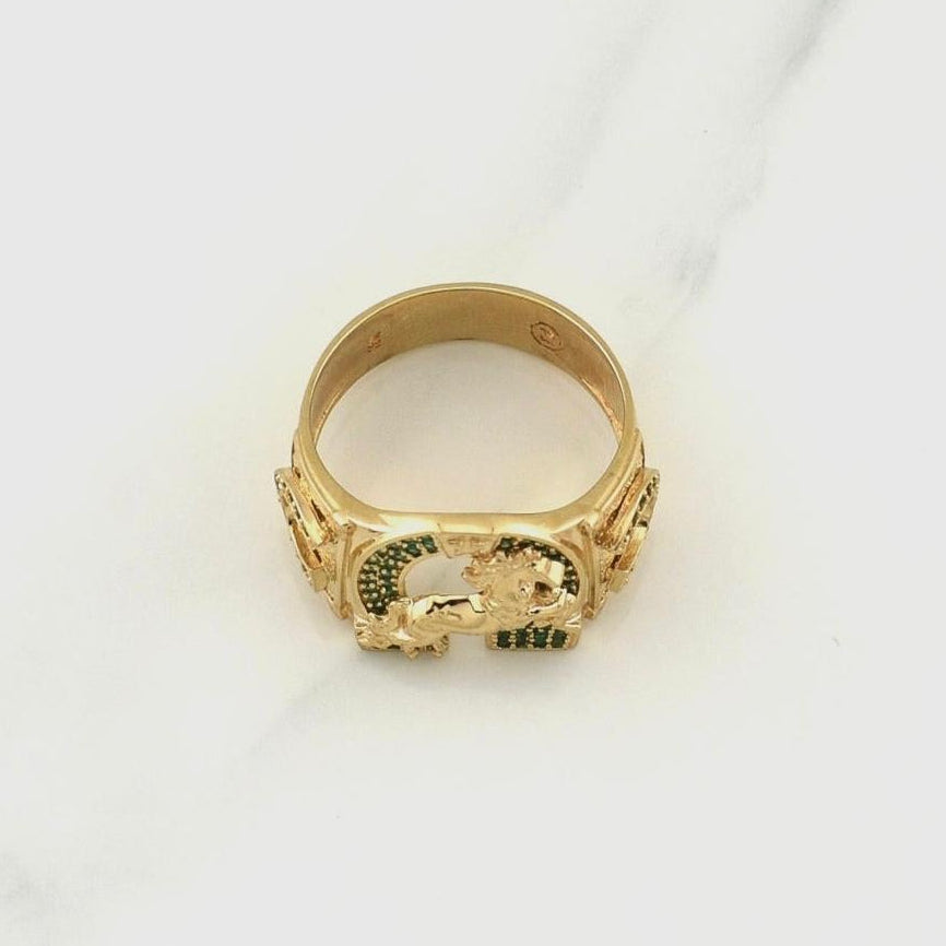 Anillo Caballo Herraduras 8.75gr / T10 3/4 / Oro Amarillo 18K !