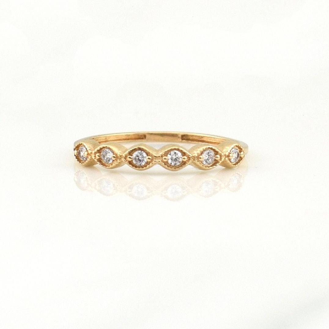 Anillo Linea De Ojos 1gr / T5 / Oro Amarillo 18K !