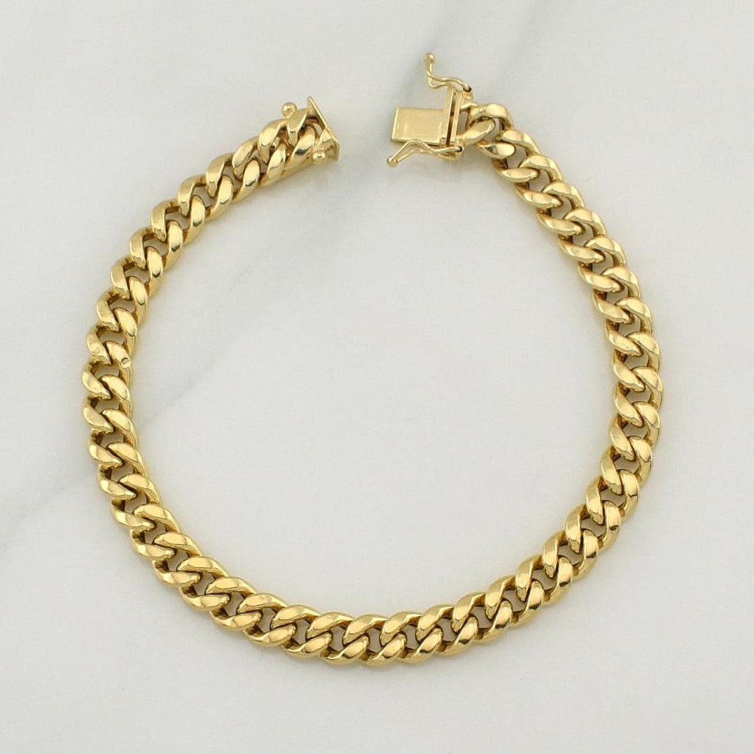 Pulso Cubano 8.15gr / 8 in / 6.75mm Oro Amarillo +3 18K !