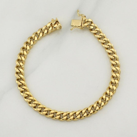 Pulso Cubano 8.15gr / 8 in / 6.75mm Oro Amarillo +3 18K !