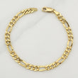 Figaro Bracelet 6.1gr / 8 3/4 in / 6.45mm Yellow Gold +1 18K !