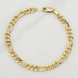 Figaro Bracelet 6.2gr / 8 3/4 in / 6.5mm Yellow Gold +1 18K !
