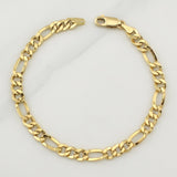 Figaro Bracelet 6.2gr / 8 3/4 in / 6.5mm Yellow Gold +1 18K !