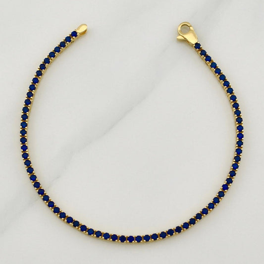 Pulso Tennis Doble Faz 7.05gr / 7 in / 2.15mm Oro Amarillo +4 18K !