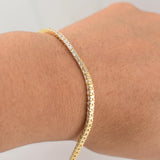 Pulso Tennis Doble Faz 7.4gr / 7 in / 2.15mm Oro Amarillo +4 18K !