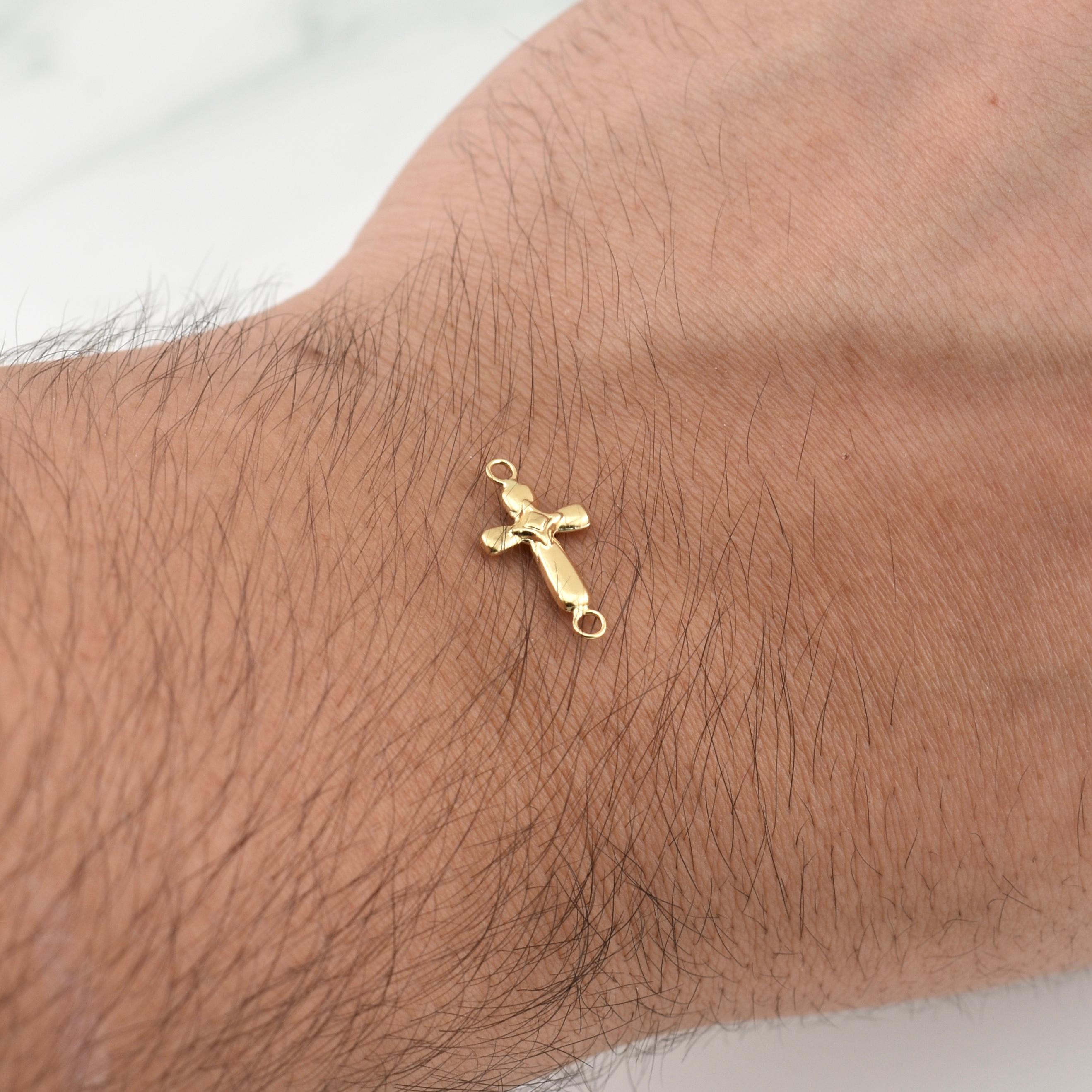 Herraje Cruz 0.3gr / 3/4 in / Oro Amarillo 18K !