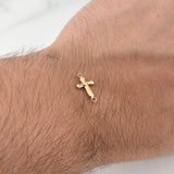 Herraje Cruz 0.3gr / 3/4 in / Oro Amarillo 18K !