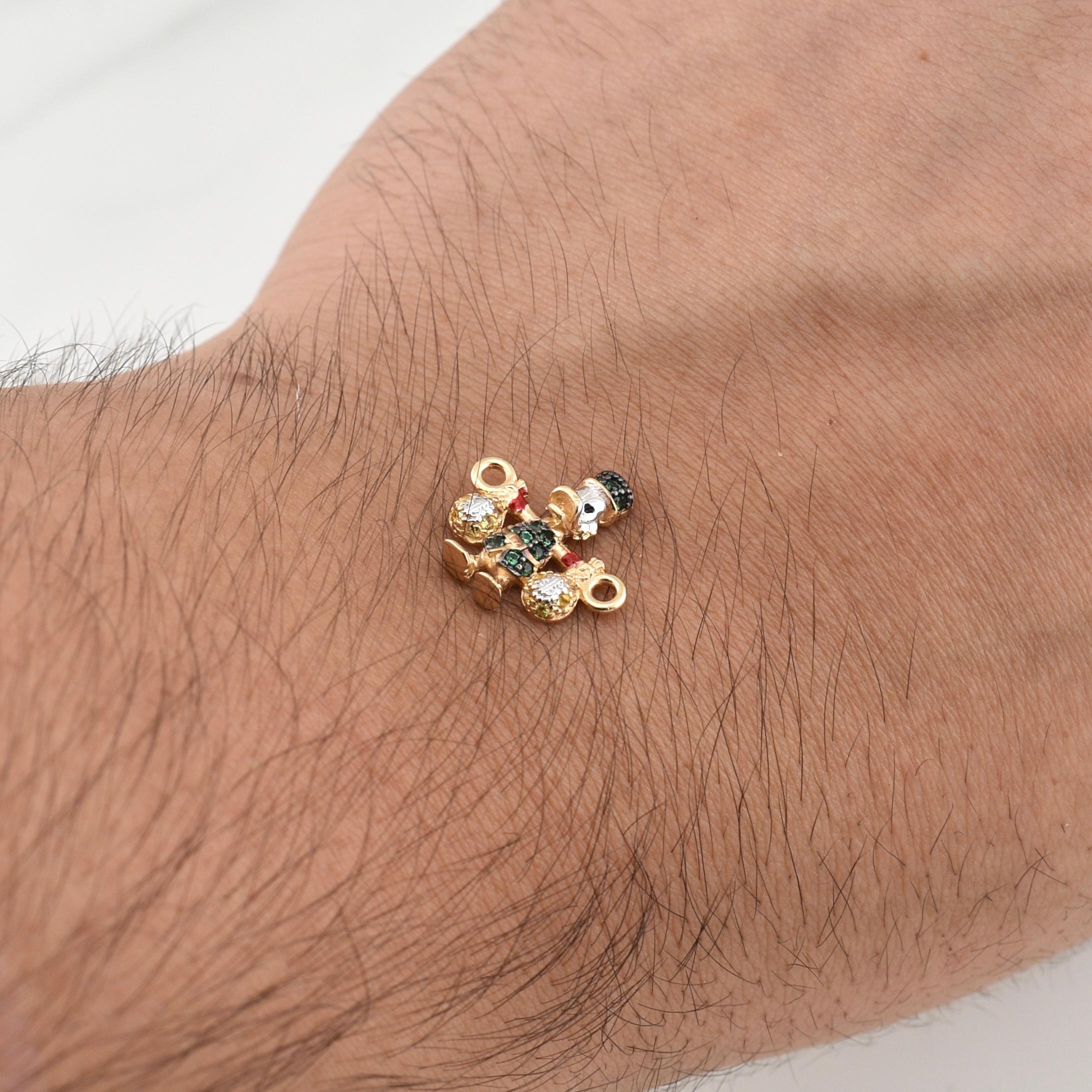 Herraje Pato Bolsas De Dinero 1.5gr / 1/2 in / Dos Oros Amarillo Blanco 18K !