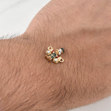 Herraje Pato Bolsas De Dinero 1.5gr / 1/2 in / Dos Oros Amarillo Blanco 18K !