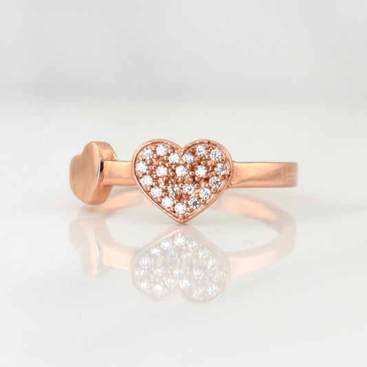 Hearts Ring 2.1gr / T6 1/2 / Rose Gold 18K !