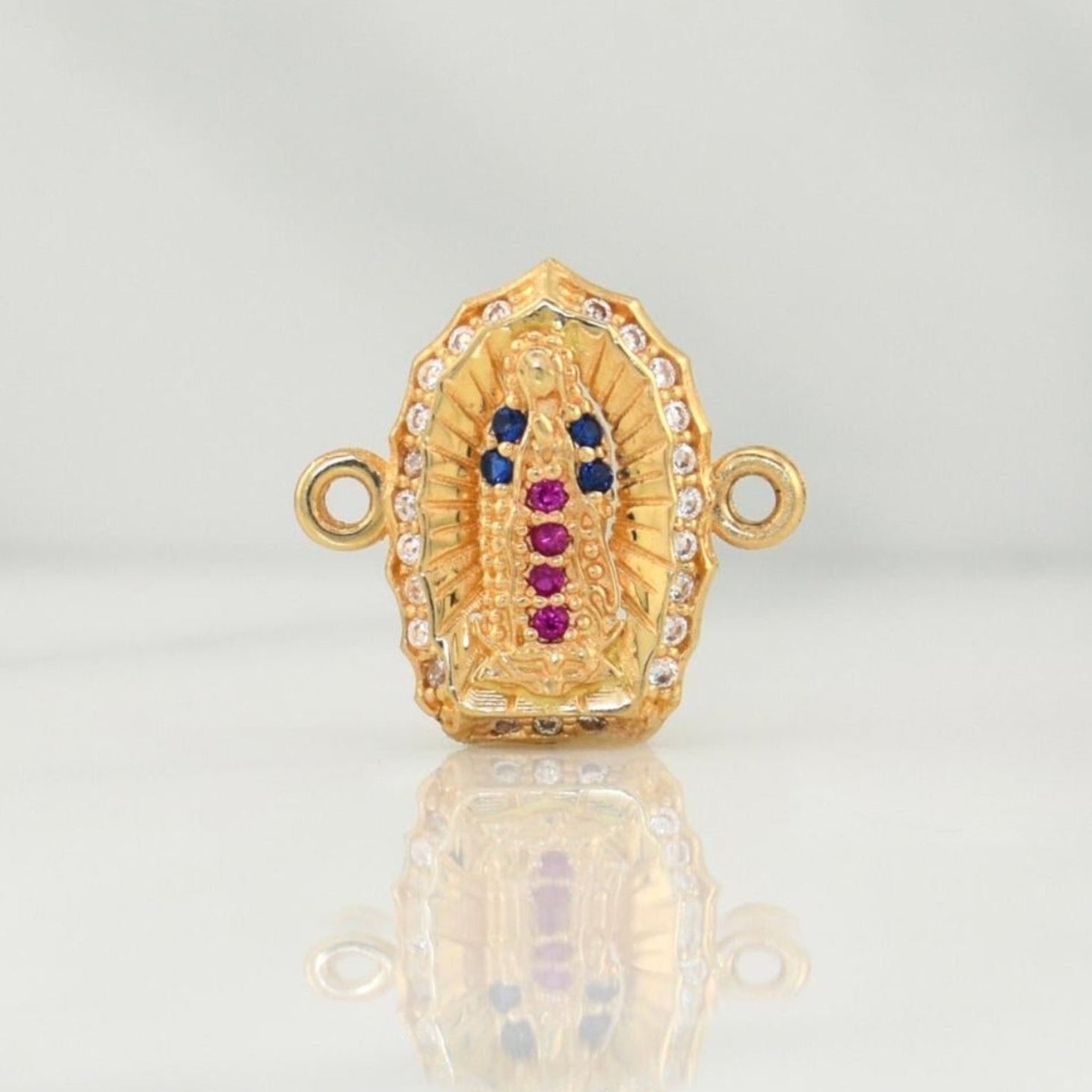 Herraje Virgen De Guadalupe 1.15gr / 1/2 in / Oro Amarillo 18K !