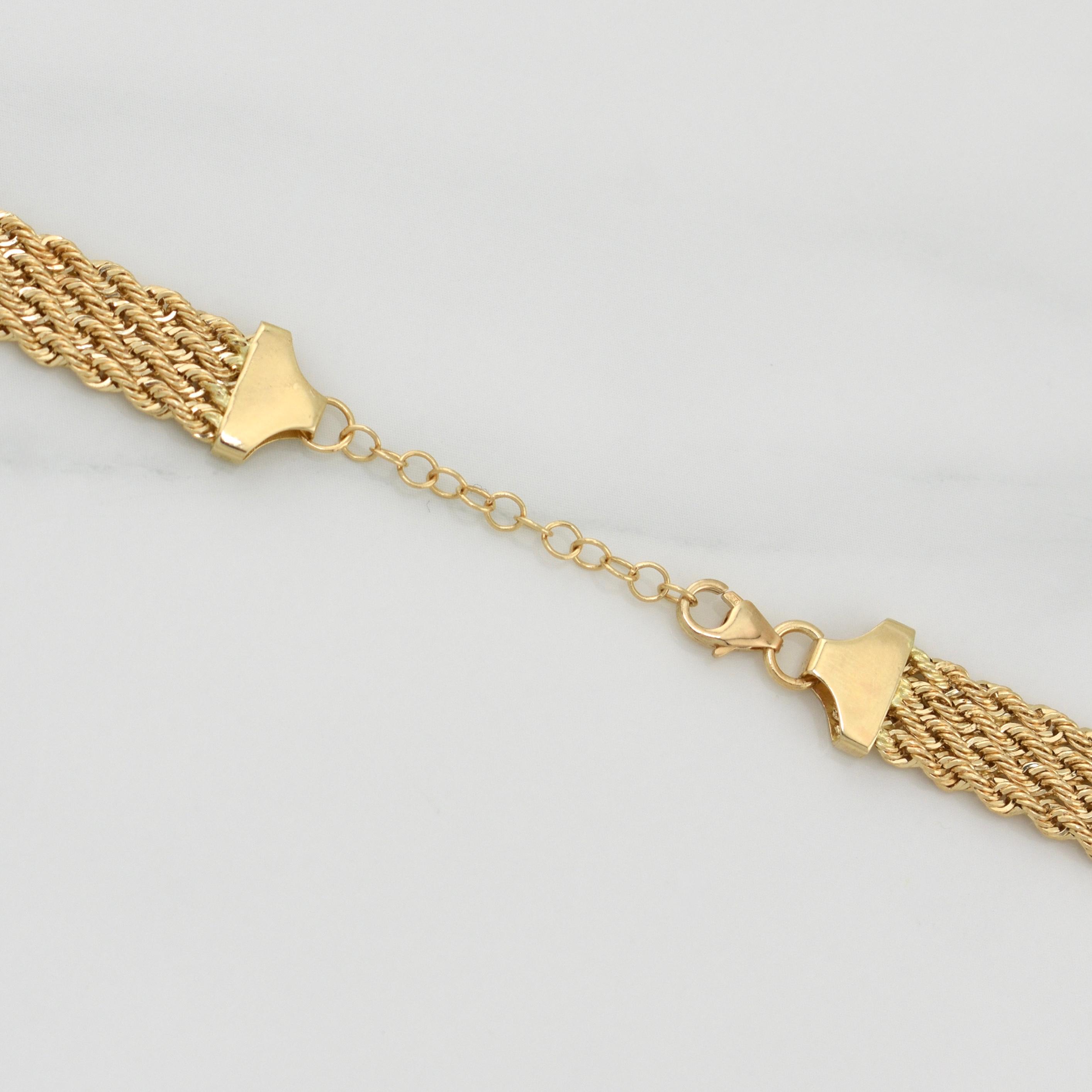 Rope Bracelet Secuencial 4 g / 7 in / 7.75 mm Yellow Gold 18K