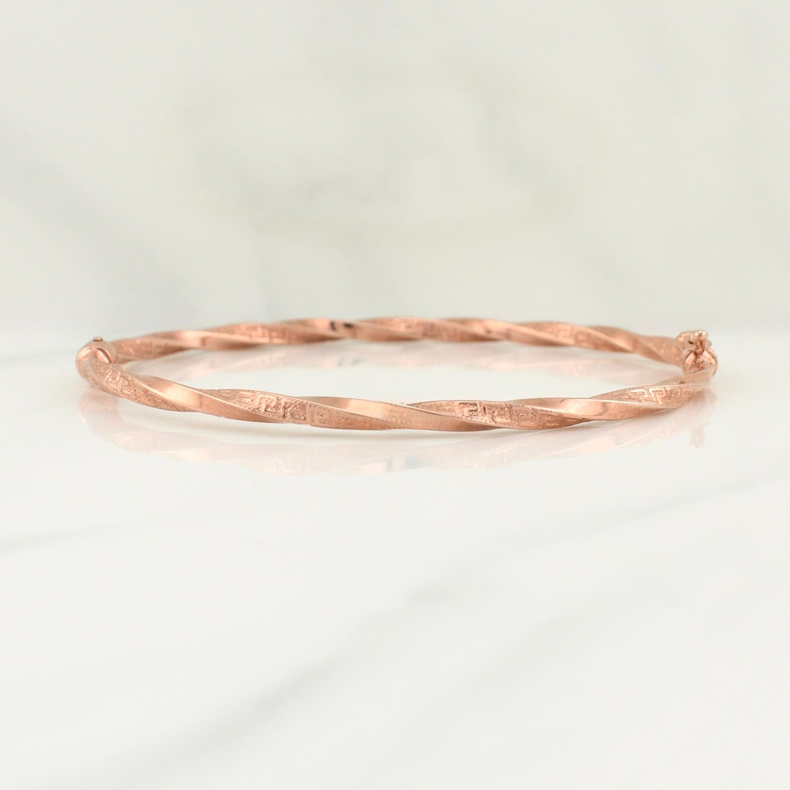 Bracelet Twisted Hoop Tribal 4.05 g / 7 1/2 in / 3 mm Rose Gold 18K