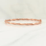 Bracelet Twisted Hoop Tribal 4.05 g / 7 1/2 in / 3 mm Rose Gold 18K