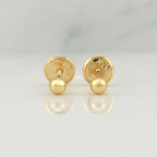 Stud Earrings Bead 0.4 g / in / 3 mm Yellow Gold 18K