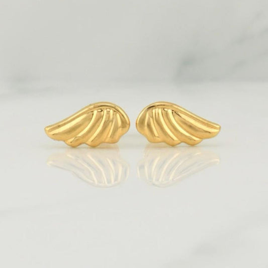 Stud Earrings Wing 0.9 g / in / 15 mm Yellow Gold 18K