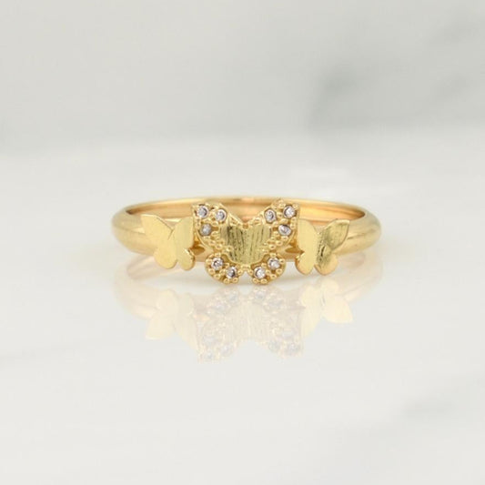 Anillo Mariposa 1.3 g / T7 Oro Amarillo 18K