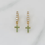 Hoop Earrings Dense Cross 1.7 g / 3/4 in 18K Yellow Gold