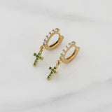 Hoop Earrings Dense Cross 1.7 g / 3/4 in 18K Yellow Gold