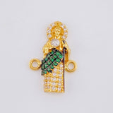 Herraje San Judas 1.65 g / 1/2 in Dos Oros Amarillo Blanco 18K
