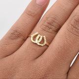 Anillo Doble Herradura 1.6 g / T7 Oro Amarillo 18K