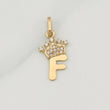 Dije Letra F Corona 0.75 g / 3/4 in Oro Amarillo 18K