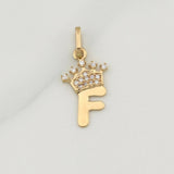 Dije Letra F Corona 0.75 g / 3/4 in Oro Amarillo 18K