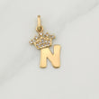 Dije Letra N Corona 0.8 g / 3/4 in Oro Amarillo 18K
