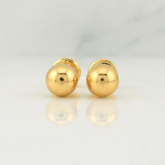 Stud Earrings Bead 0.65 g / in / 6 mm Yellow Gold 18K