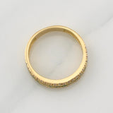 Channel Ring Emeralds 0.75pts Diamonds 0.38pts 3.45g / Size 6.5 Yellow Gold 18K
