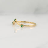 Anillo Tiara Esmeraldas 0.05pts 1.1g / T5.25 Oro Amarillo 18K