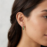 Hoop Earrings Carril Emeralds 0.44pts 1.75g / 3/4 in Yellow Gold 18K