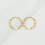 Candongas Aro Rayado 0.45g / 1/2 in Oro Amarillo 18K